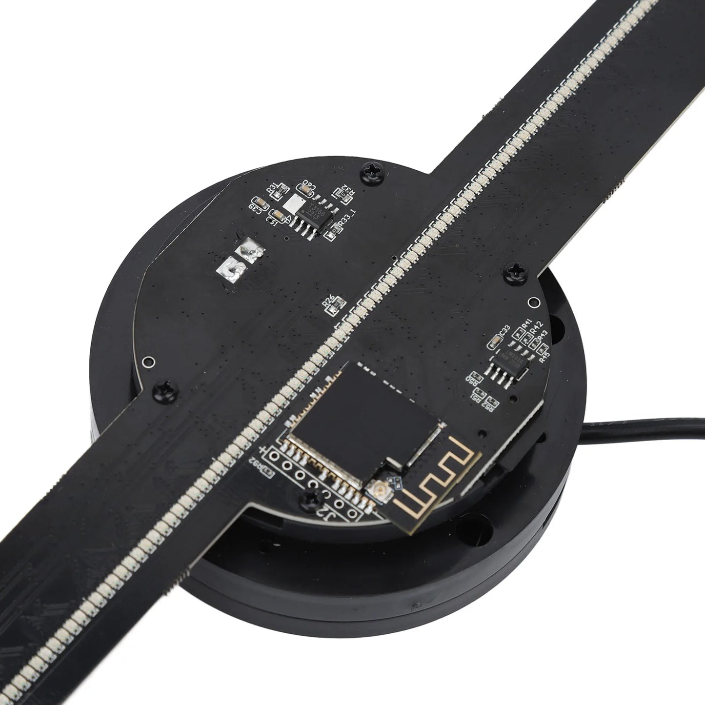 Internal circuit board with LED strip and wireless module for tech gadgets